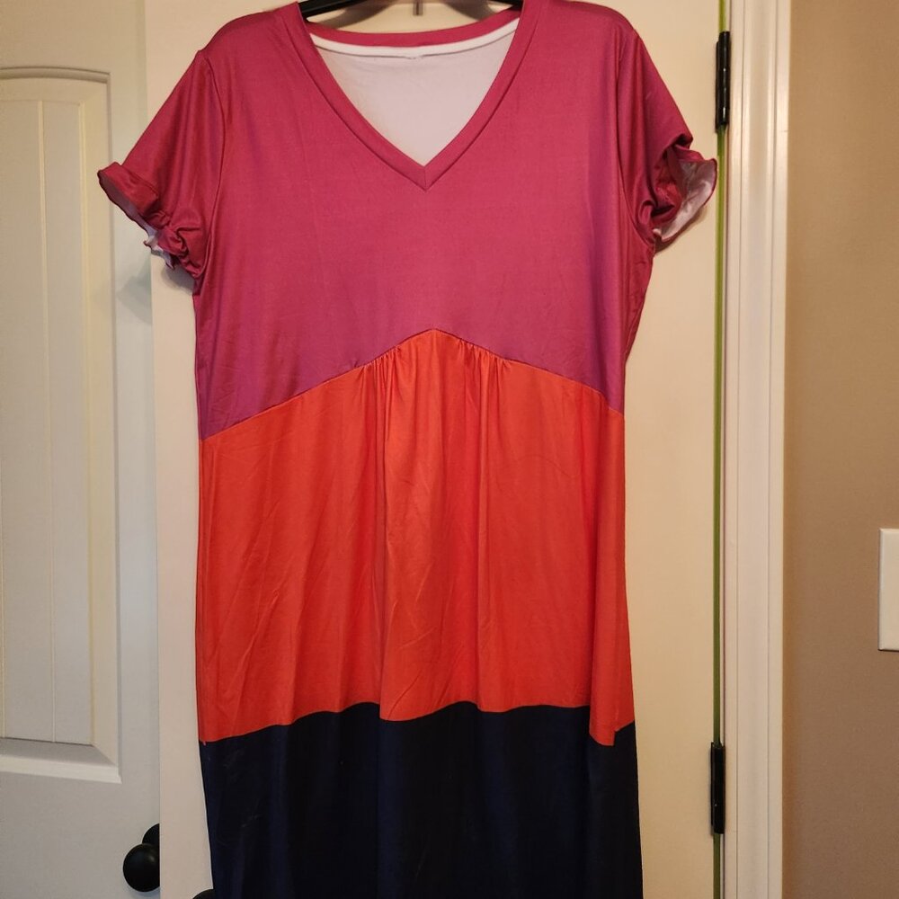MULTI-COLOR TIERED DRESS
